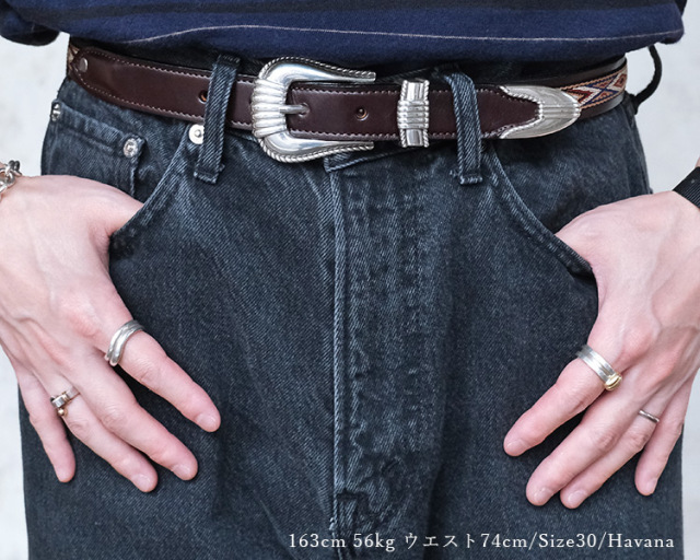 TORY LEATHER トリーレザー Native Webbing & Spiral Pattern End Belt