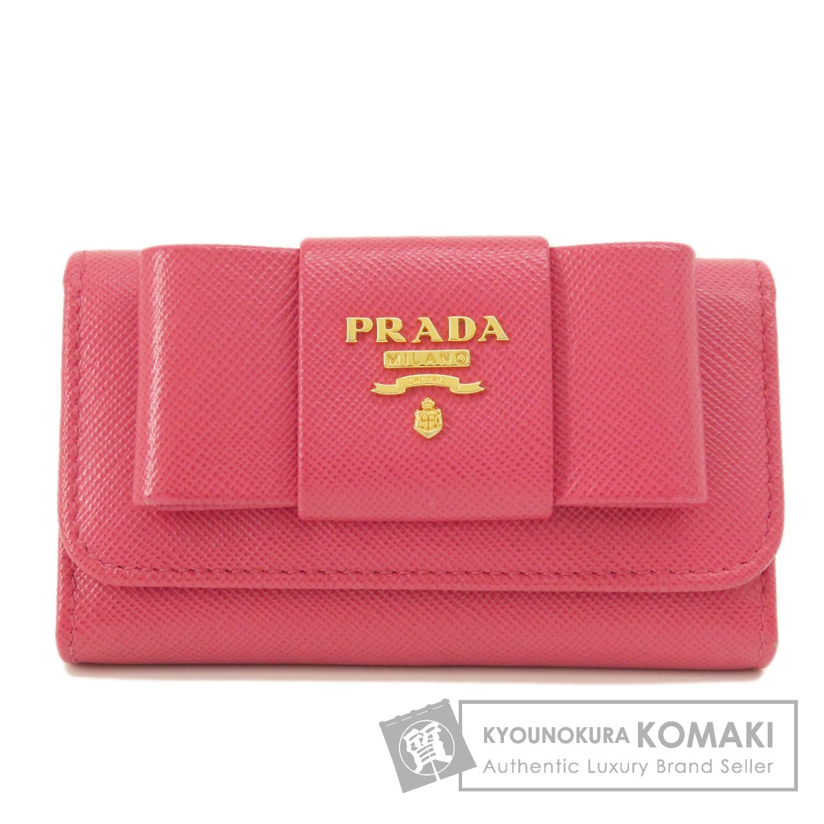 PRADA プラダ リボン サフィアーノ キーケース レザー レディース