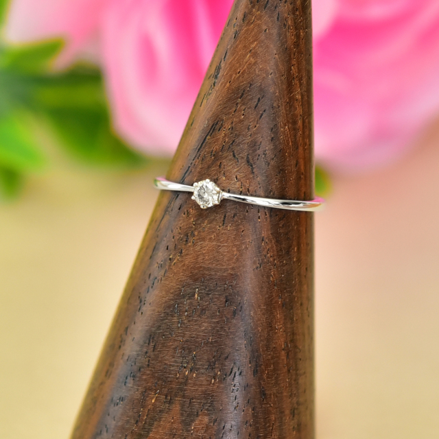 リング プラチナ900 ダイヤモンド0.08ct(一粒ダイヤモンド