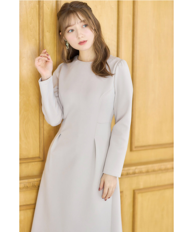 2WAYビジュー×レース襟付きダンボールワンピース