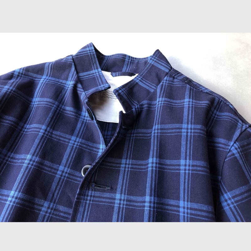 チェック柄オーバーサイズロングコート NV | ERITATE HAT online store