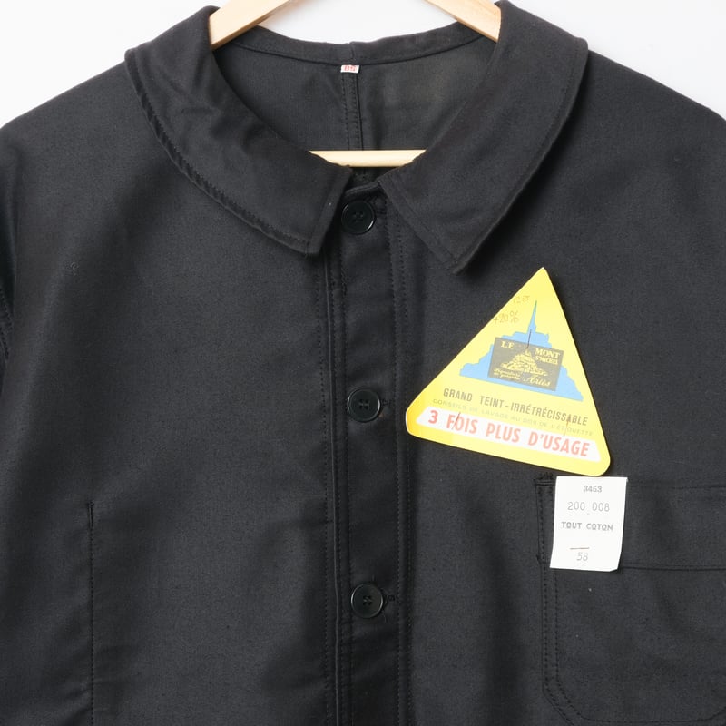 50-60s Le Mont St Michel Black Moleskin Jacket