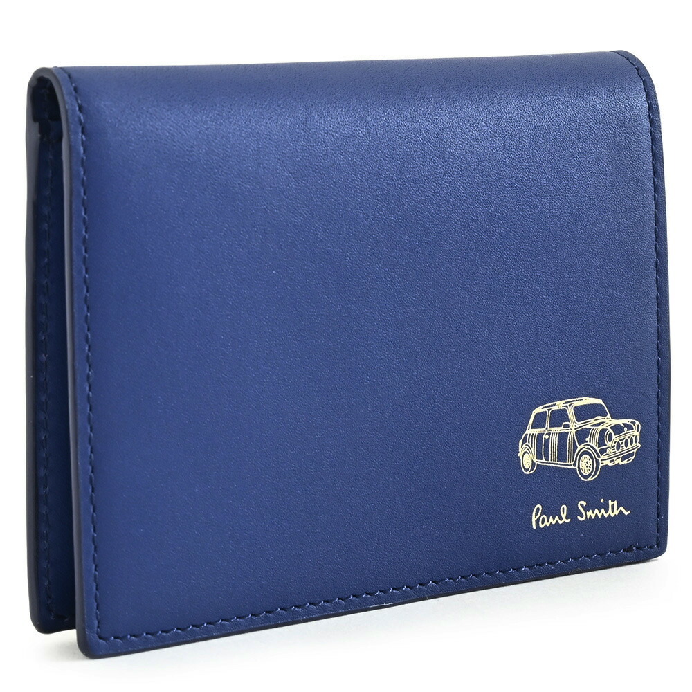ポールスミス 財布 二つ折り財布 ミニ財布 コンパクト財布 青(ブルー