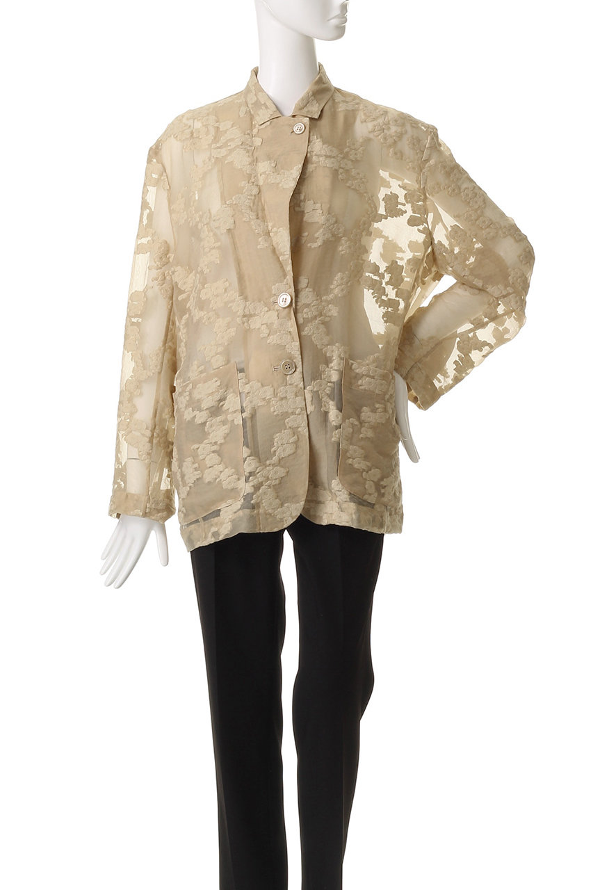 CLANE(クラネ)｜FLOWER SHEER JACQUARD JACKET/ジャケット/BEIGE の