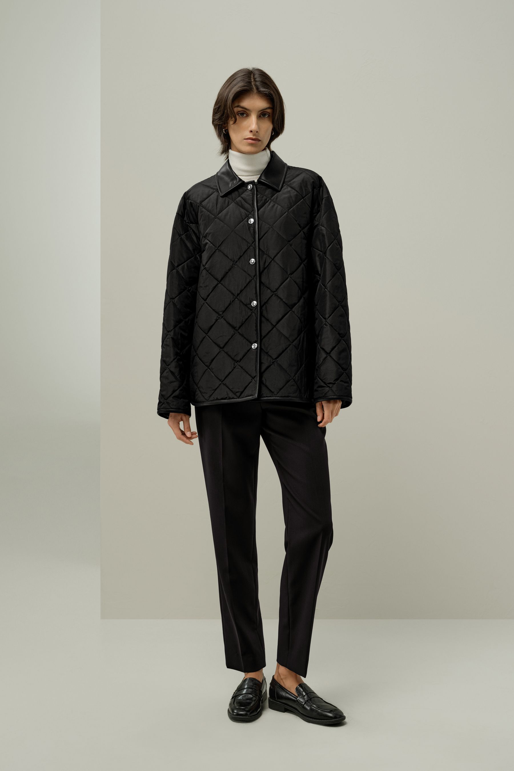 高級シルク素材 防水キルティングジャケット レディース 冬