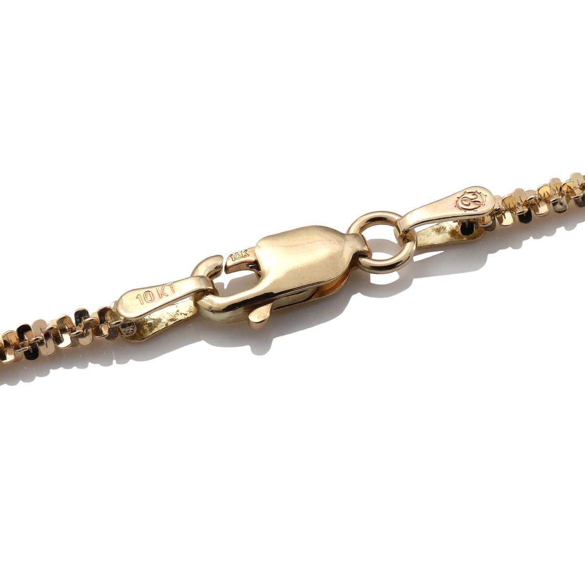 10K イエローゴールド ツイストスパークルネックレス 幅2mm 35cm-55cm