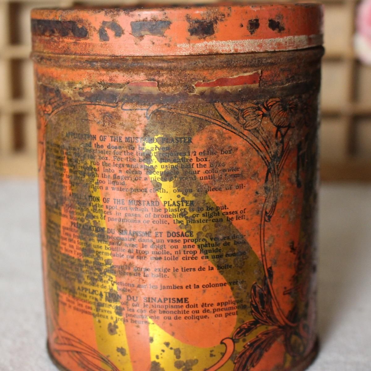 フランスアンティーク ブリキ缶2点セット シャビーシック