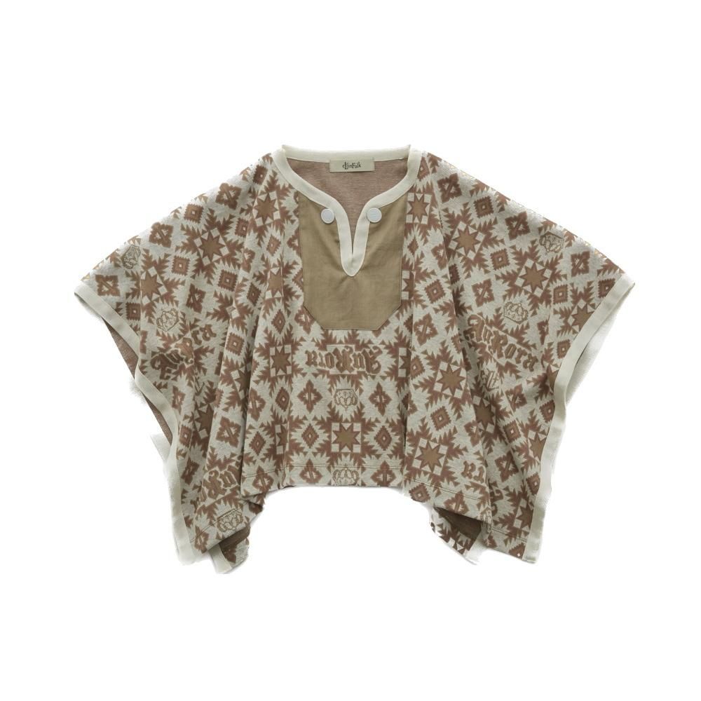 eLfinFolk ベビーポンチョ / Eight Star Jaquard Poncho beige