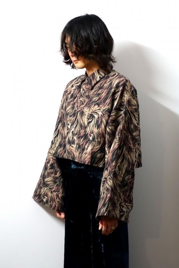 SHINYAKOZUKA(シンヤコズカ)/CROPPED GIANT SHIRT/BROWN 通販 取り扱い