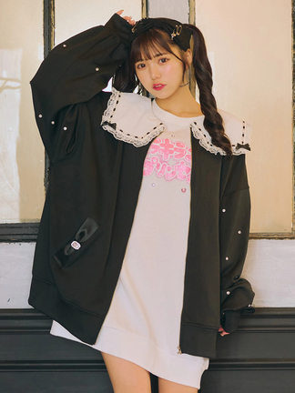 袖きらきらスクエアカラーパーカー - Ank Rouge(アンクルージュ)の