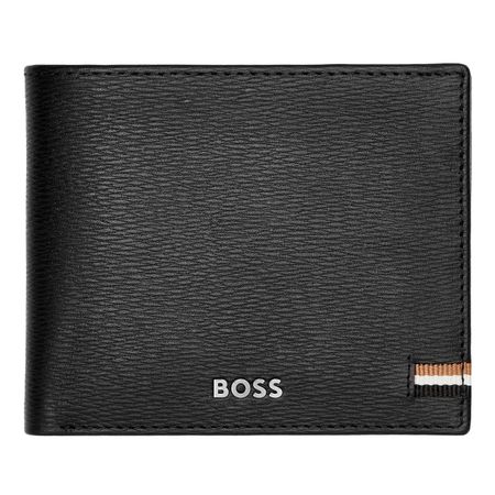 Carteira Hugo Boss Flap Iconic em Couro Preto - HLY421A