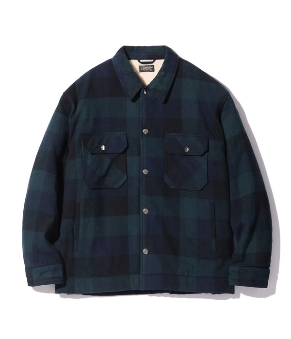 Lot No. SC15448 / 3-COLOR BLOCK CHECK HEAVY FLANNEL CPO JACKET