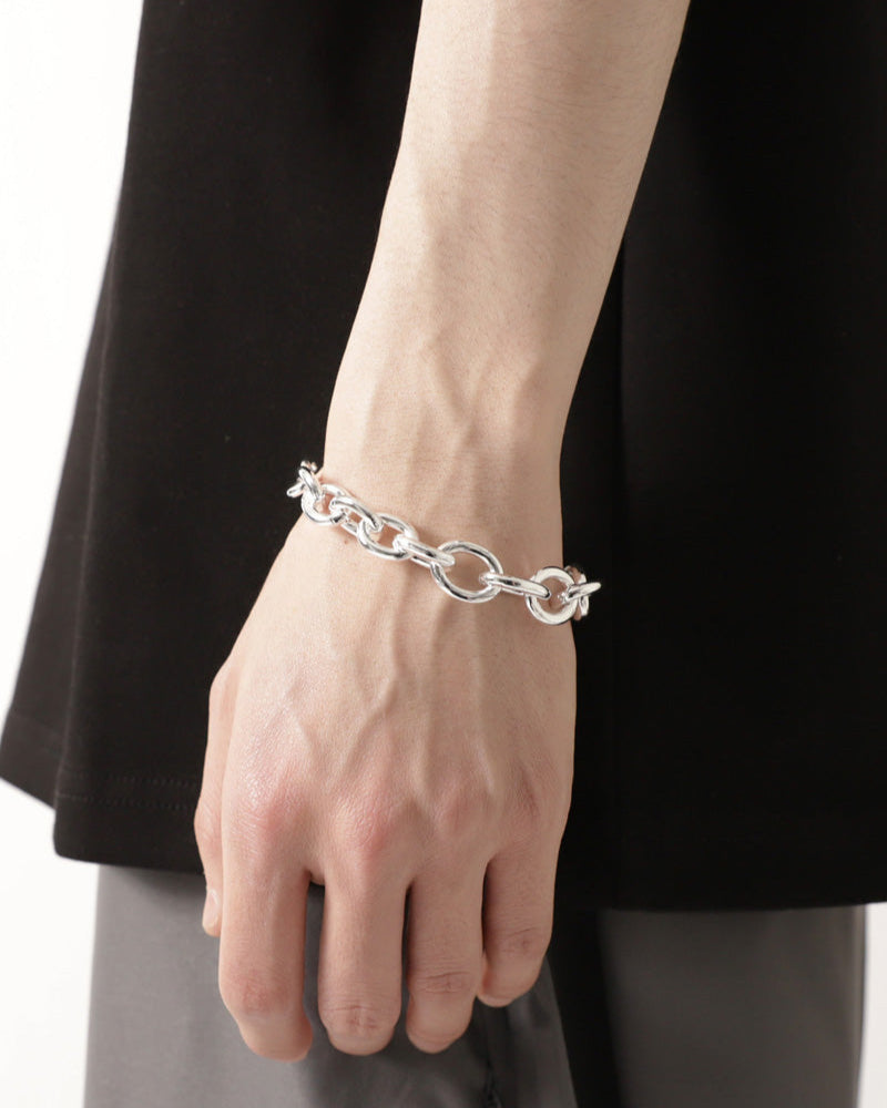 SV925 約100g シルバー クレッシェンドチェーンブレスレット SV925 約