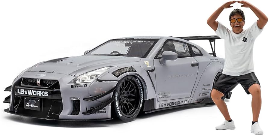 Amazon | ソリド 1/18 日産 GT-R R35 リバティーウォーク グレー 加藤