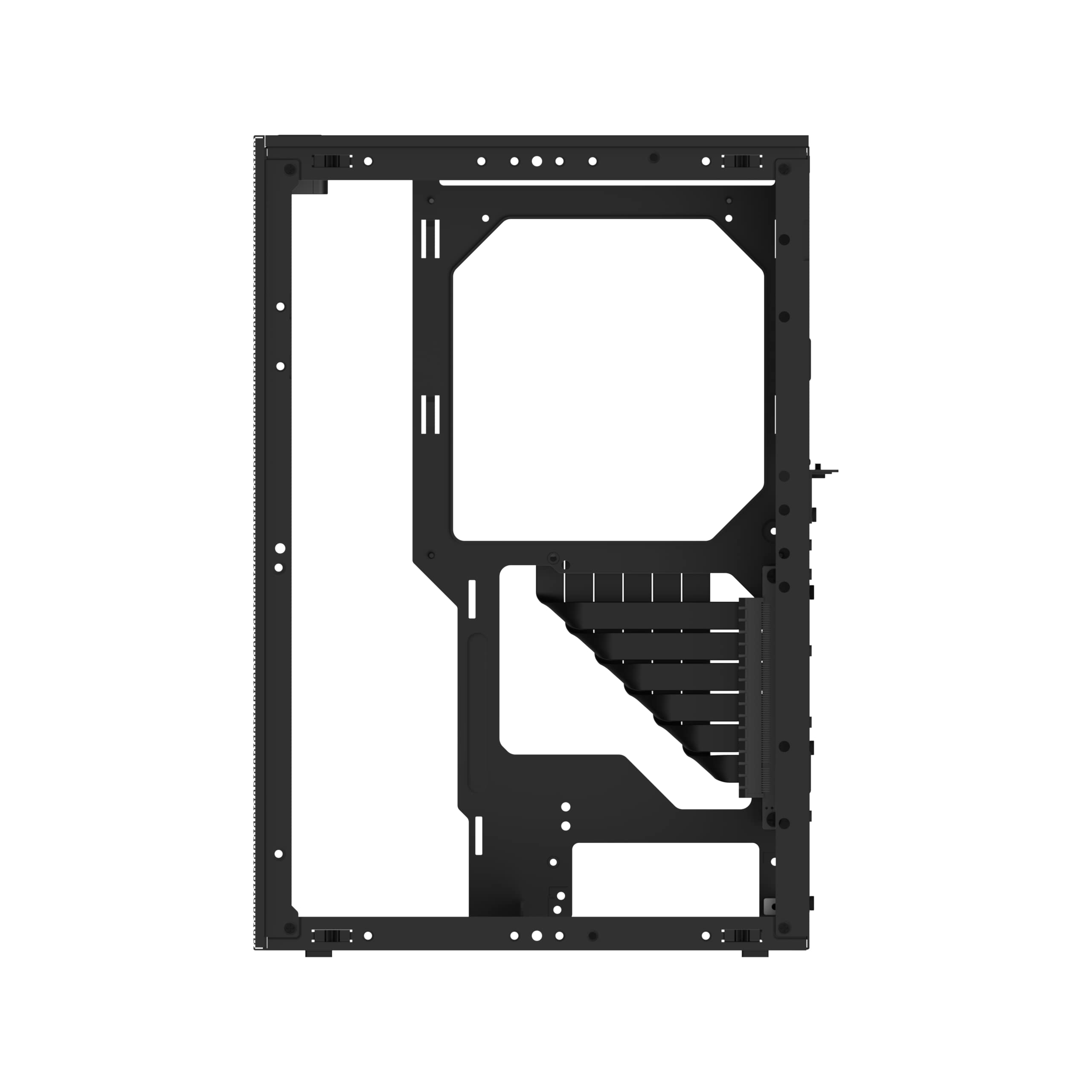 Amazon | SSUPD コンパクトPCケース MESHROOM S Charcoal Black ATX/M