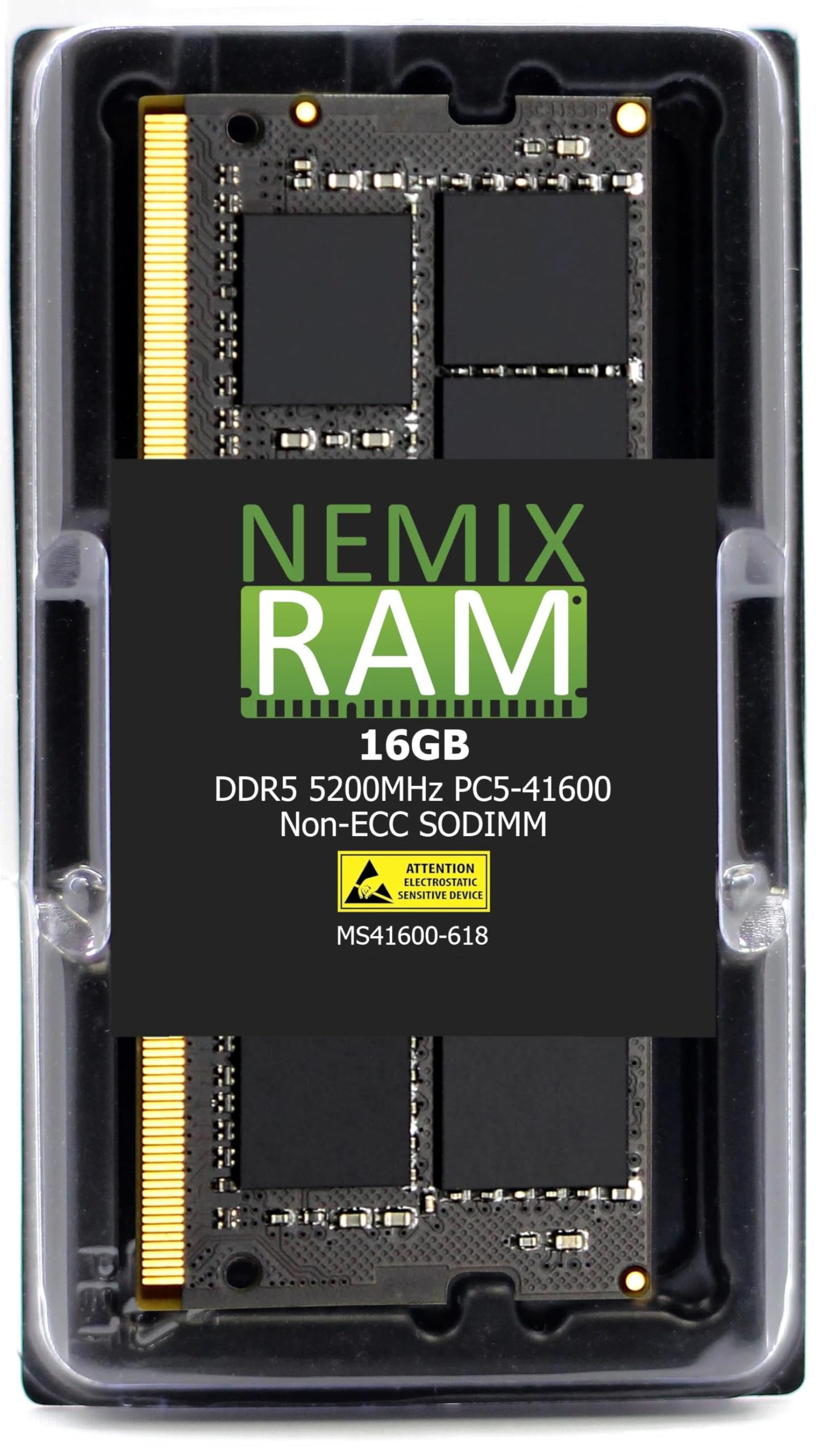 NEMIX RAM 16GB (1X16GB) DDR5 5200MHz PC5-41600 1Rx8 1.1V CL44 262