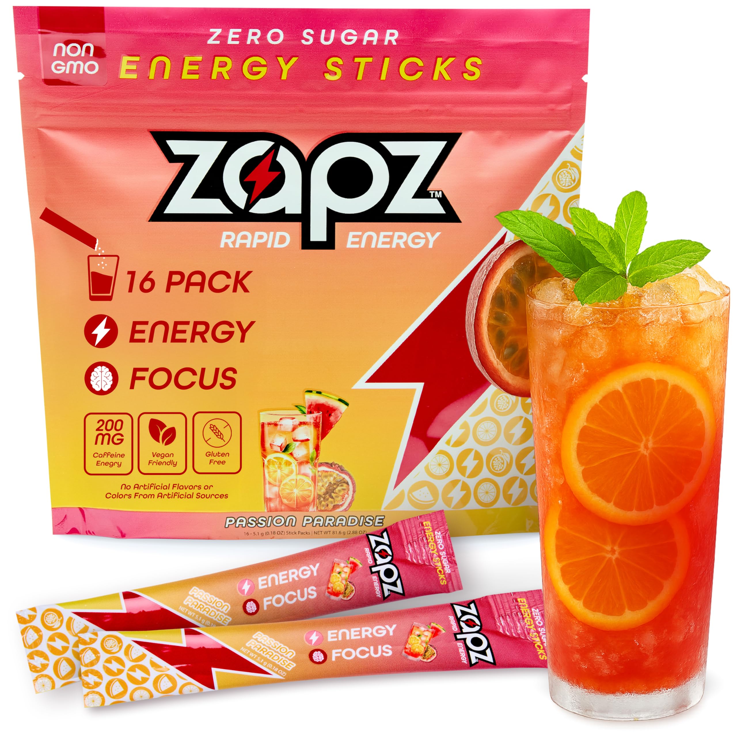 Amazon.com : ZAPZ Caffeine Packets – Passion Fruit & Watermelon
