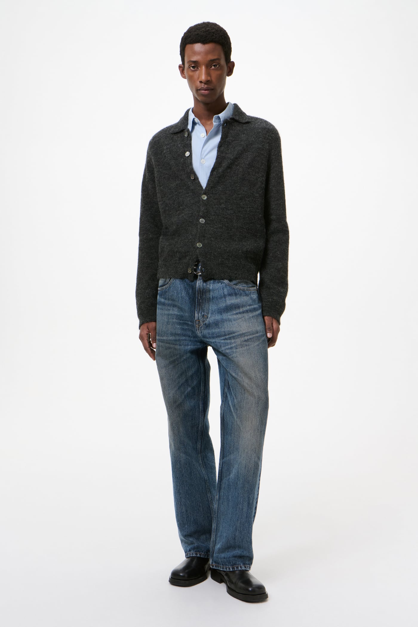 Our Legacy - Evening Polo Charcoal Melange Fuzzy Alpaca