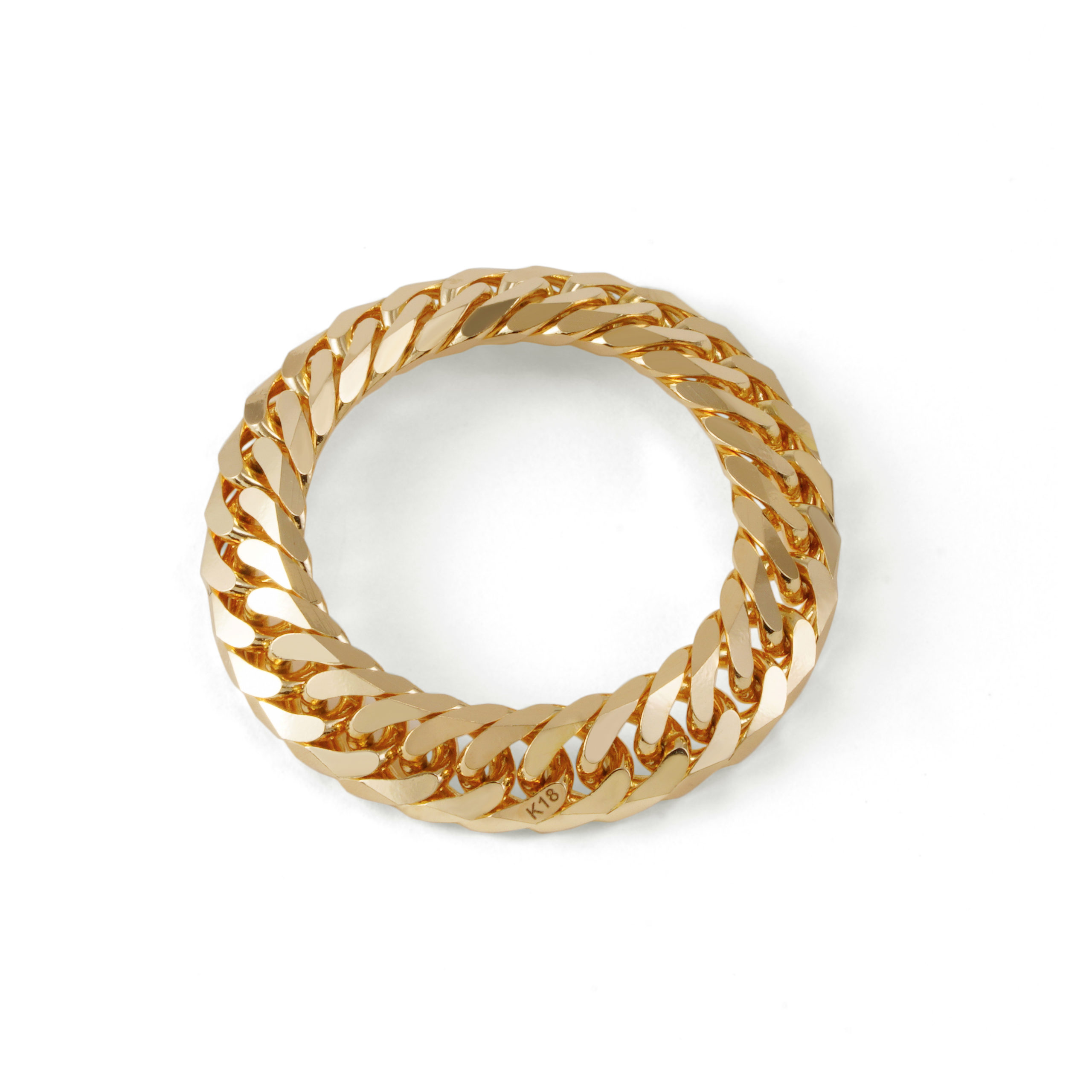 K18 18金 喜平リング 6面ダブル 4.5mm幅 ソフトタイプ チェーン | SPERANZA