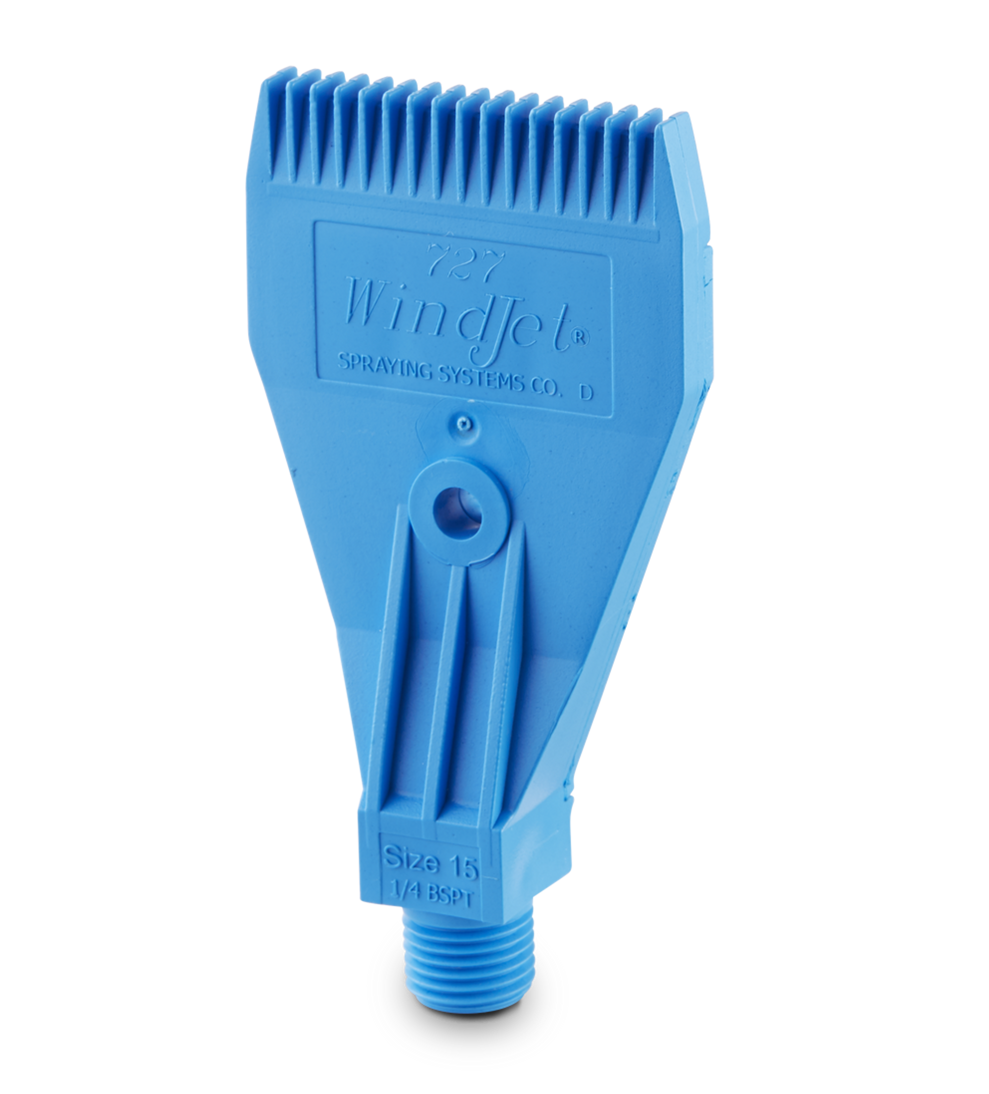 WindJet® Flat Fan Air Nozzle, Food Grade PVDF, DAA727-1/4-KY-23-FC