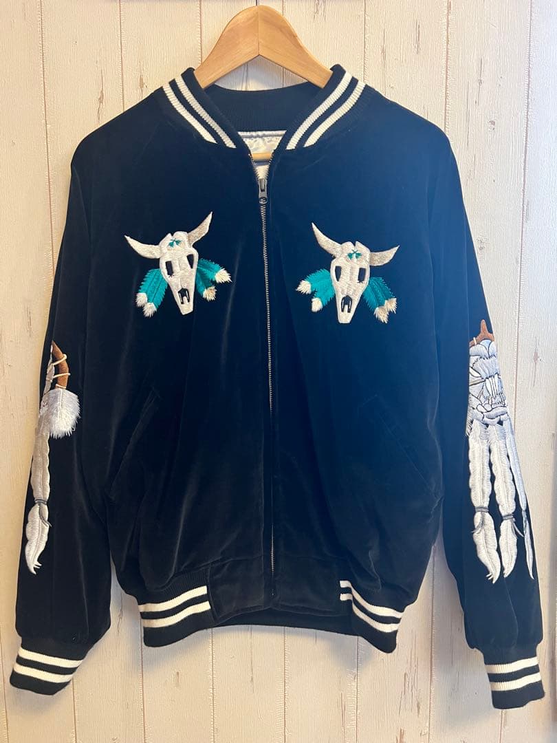 M*o様 値下　限定品希少　スカジャン 黒　別珍　刺繍　老舗プリンス社55周年 スカジャン 黒虎 別珍 日本製本格刺繍 : takafuku1915 - 通販 - Yahoo