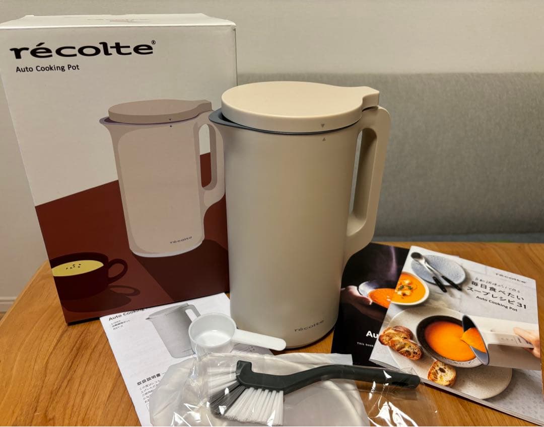 récolte Auto Cooking Pot クリームホワイト　美品 ノベルティ付き】レコルト 自動調理ポット ／ クリームホワイト RSY-2