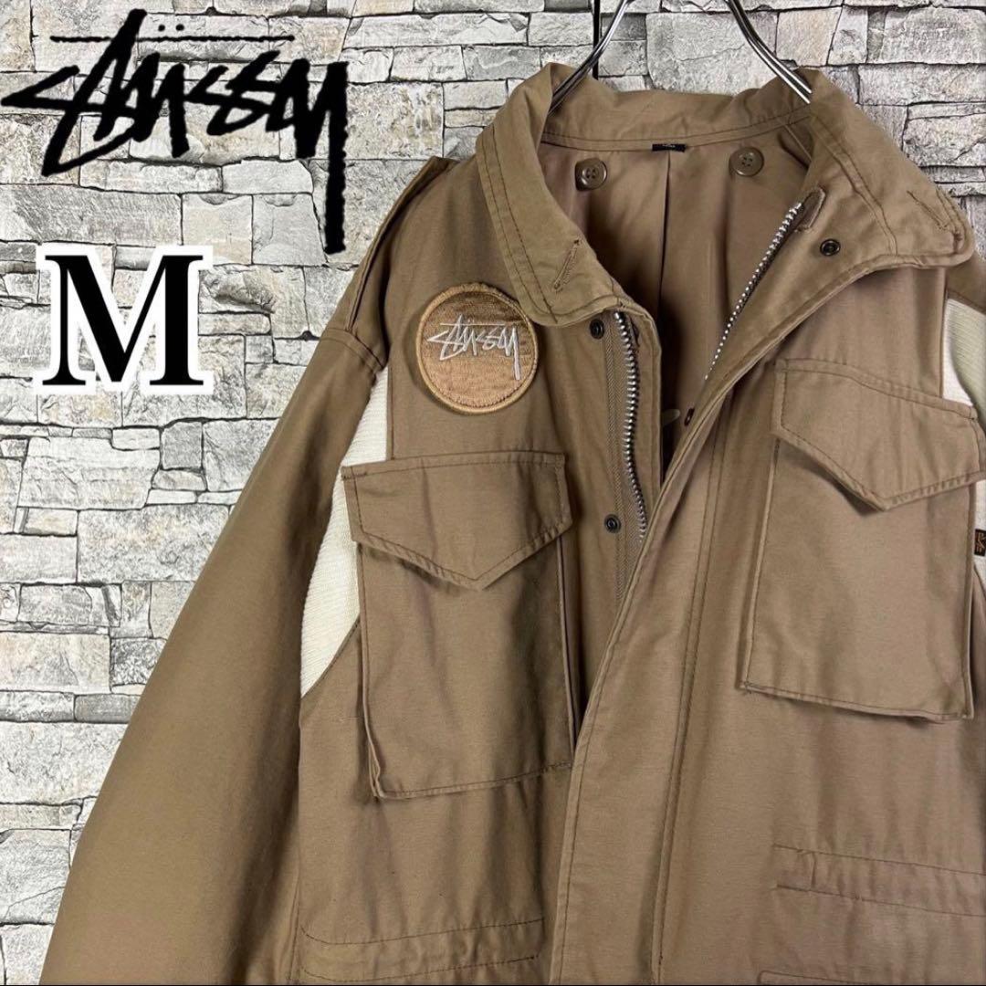 【超希少25周年記念M-65,】STUSSY ALPHA コラボ ジャケット stussy×alpha industries M-65 フィールドジャケット ブラック サイズ