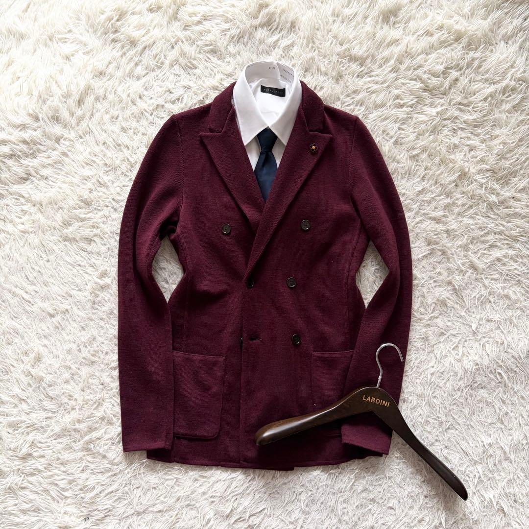 <極美品>LARDINI ボルドー ウール ダブル ニットジャケット S相当 楽天市場】lardini ダブル ニットジャケットの通販