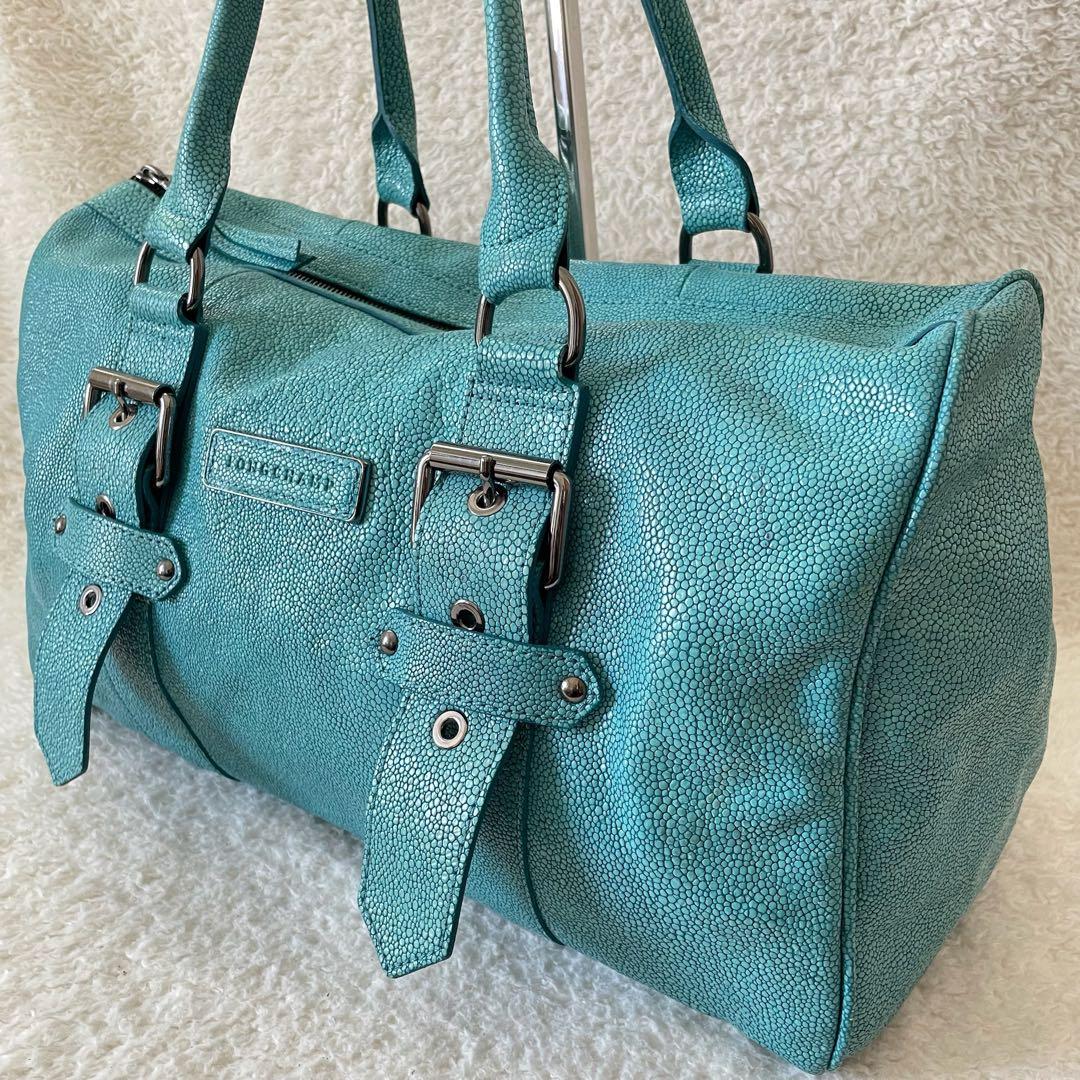 LONGCHAMP ボストンバッグ ケイトモス コラボ グリーン系 ロンシャン LONGCHAMP ボストンバッグ ル プリアージュ トラベルバッグ