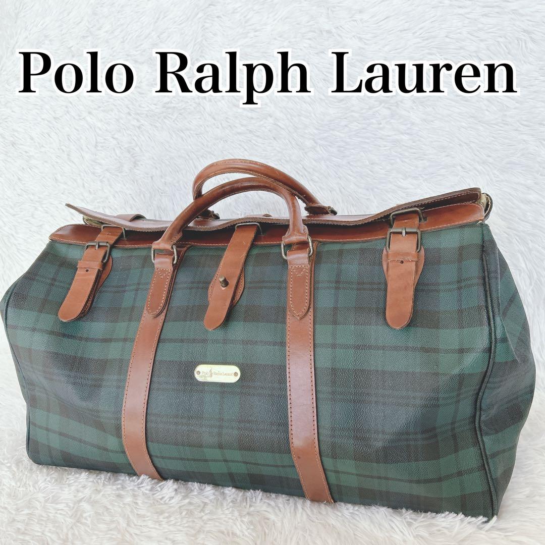 希少 ポロラルフローレン ボストンバッグ チェック大容量バッグ鞄