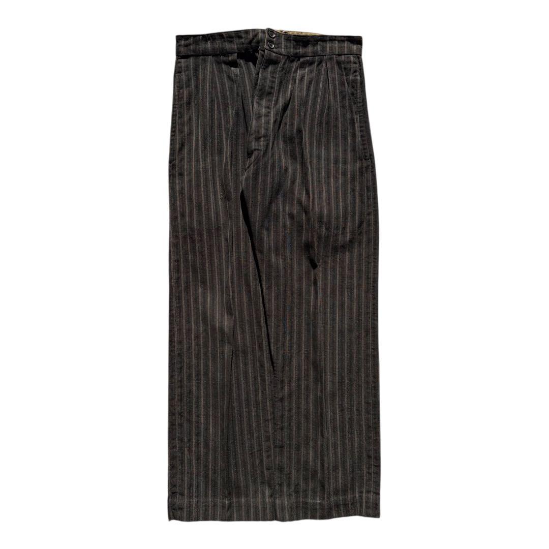 〜60s ヴィンテージ ユーロ ストライプパンツ ツータックパンツ ビンテージ 40〜50s ヴィンテージ ユーロ ストライプパンツ スラックス ビンテージ
