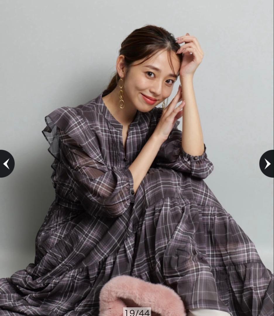 ジャスグリッティーバリエーションプリントロングワンピース JUSGLITTY（ジャスグリッティー）の「ツィードプリントワンピース