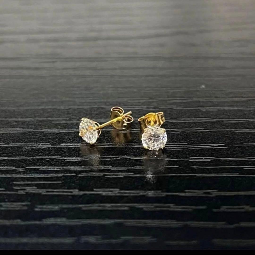 AVALANCHE アバランチ 14Kイエローゴールド スタッズピアス 4mm ダイヤモンド 10K イエローゴールド ピアス A013003-YG - AVALANCHE