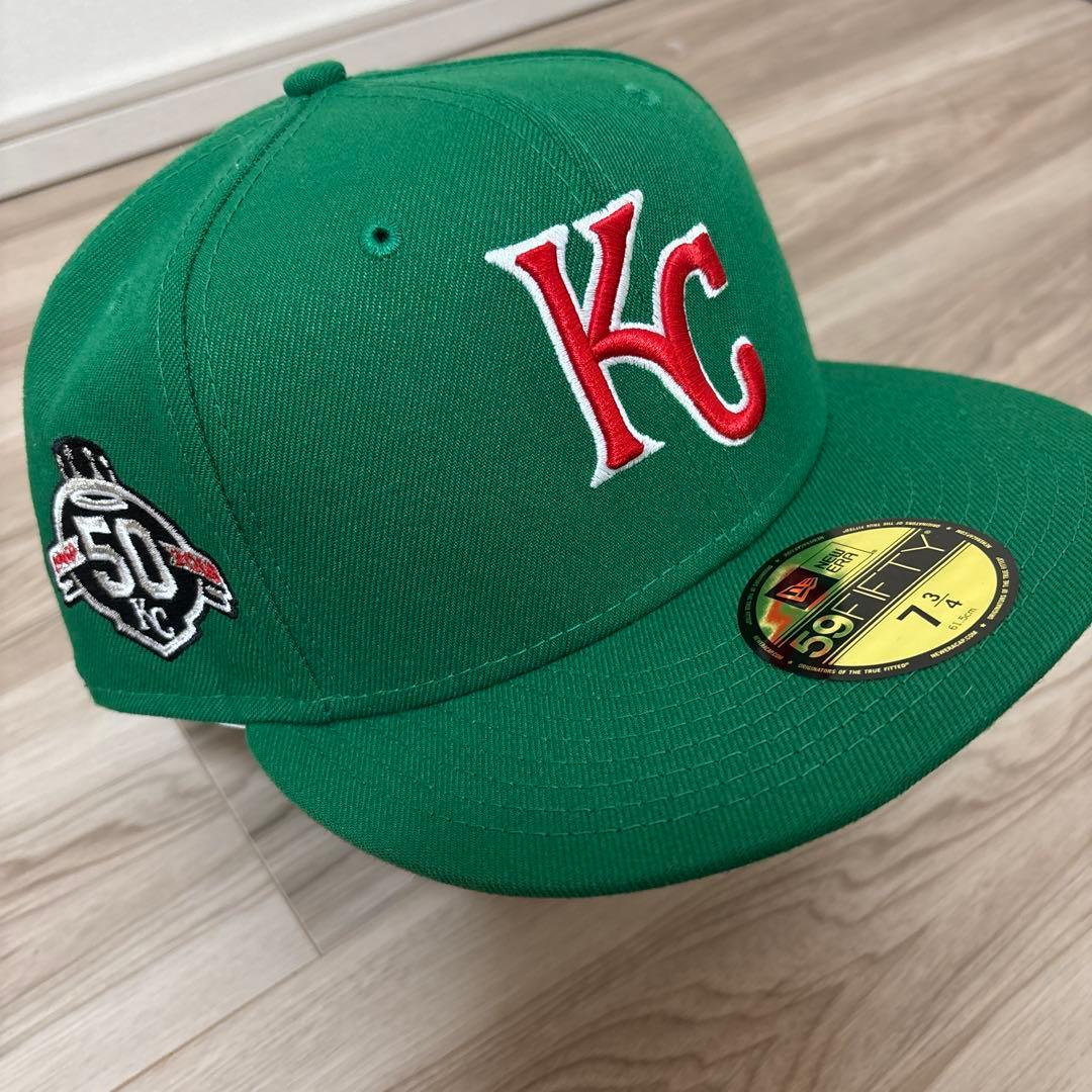 KC 50周年記念 グリーンベースボールキャップ 7 3/4 NEW ERA - Kansas City Royals CO 50th. Anniversary 59FIFTY DARK
