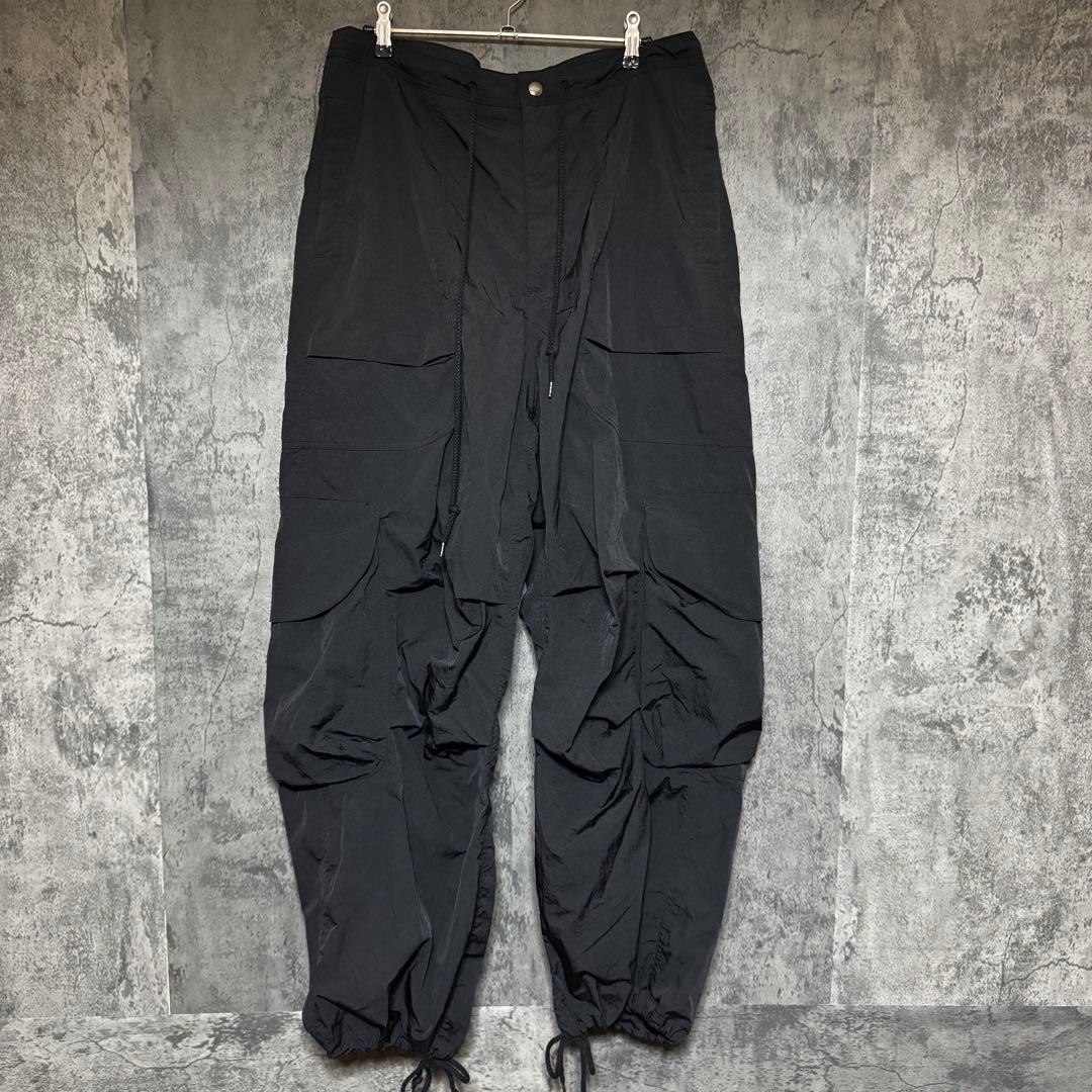 美品✨Entire Studios Freight Cargo ナイロン　黒　S entire studios FREIGHT CARGO PANTS / CRINKLE NYLON (POLLUTION)の