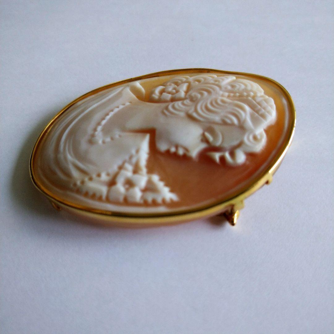 tai125様専用✤シェルカメオブローチ✤K18✤2way✤デビュー前の美少女