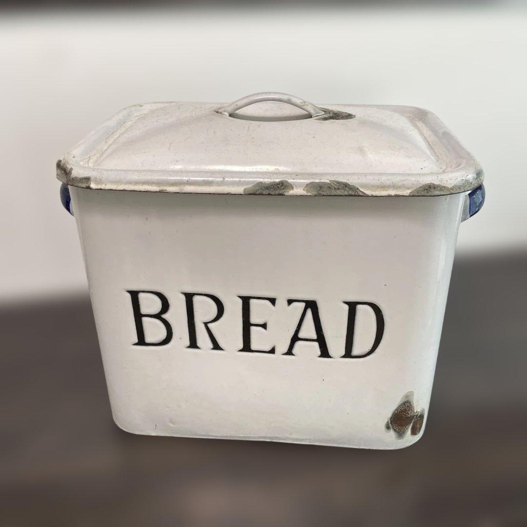 イギリスアンティーク　ホーローブレッド缶　ビンテージ　蚤の市 1eb6972b6f27995a8e543fafeeb267
