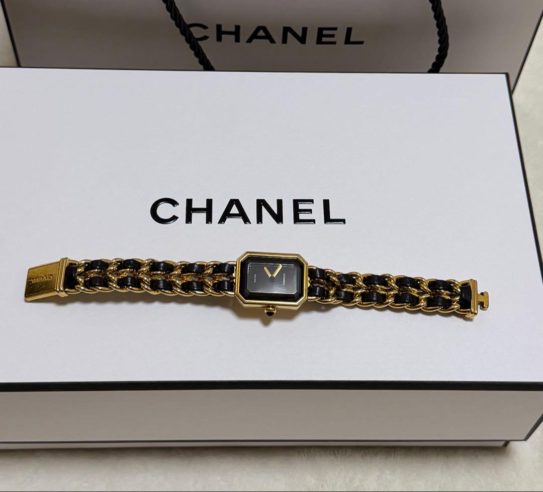 シャネル CHANEL レディース腕時計 プルミエール 稼働確認済 Mサイズ シックな一生もの♪】CHANEL☆シャネル プルミエール ゴールド (CHANEL
