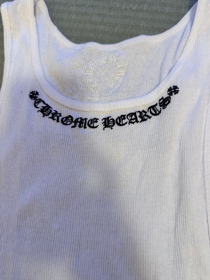 CHROME HEARTS ホワイトリブタンクトップXL 男女兼用 Buy Chrome Hearts Vertical Logo Tank Top 'White' - 1383