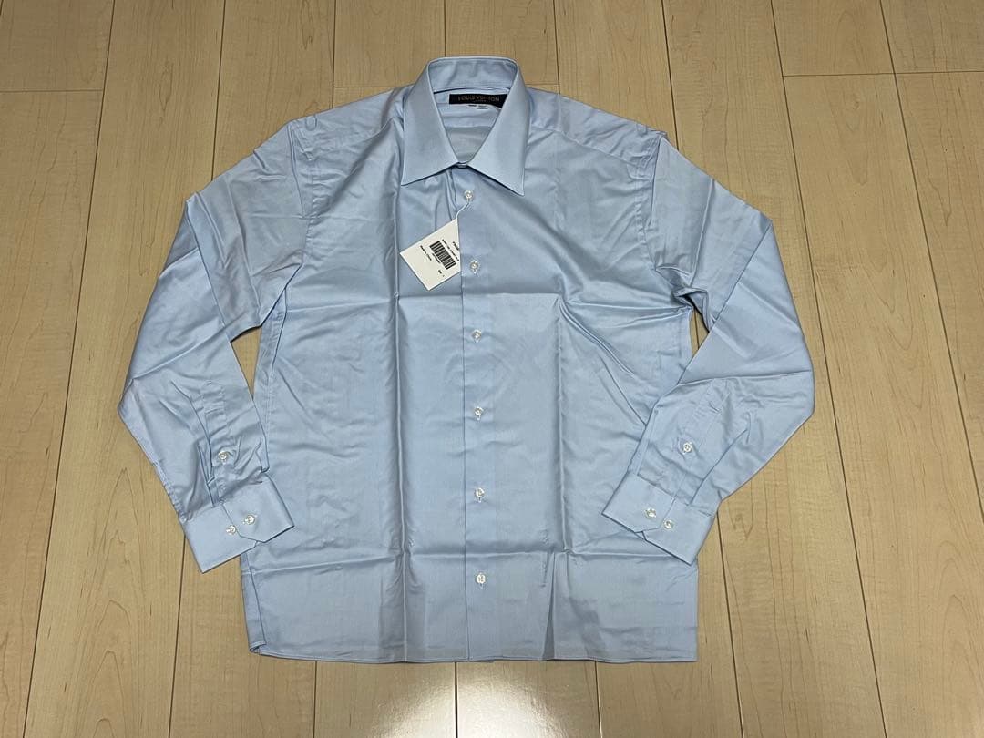 louisvuitton☆ビジネスシャツ43ブルー未使用品/非売品 ozie（オジエ） ワイシャツ メンズ 長袖 ブルー 青 ボタンダウン 形態
