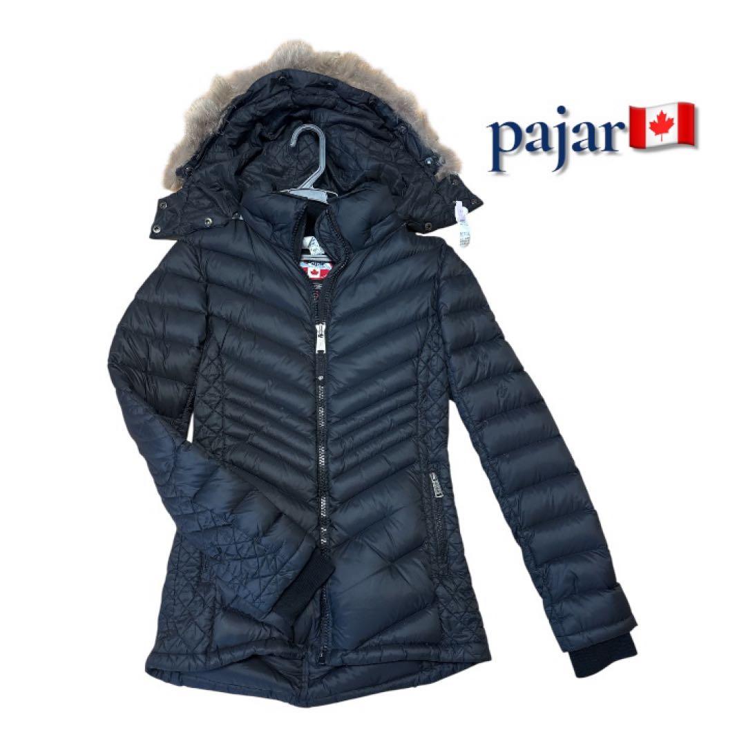 Pajar パジャール ダウンジャケット 黒 フード ファー付 クリーニング済 Pajar CANADA（パジャール カナダ） メンズ ダウンジャケット アウター
