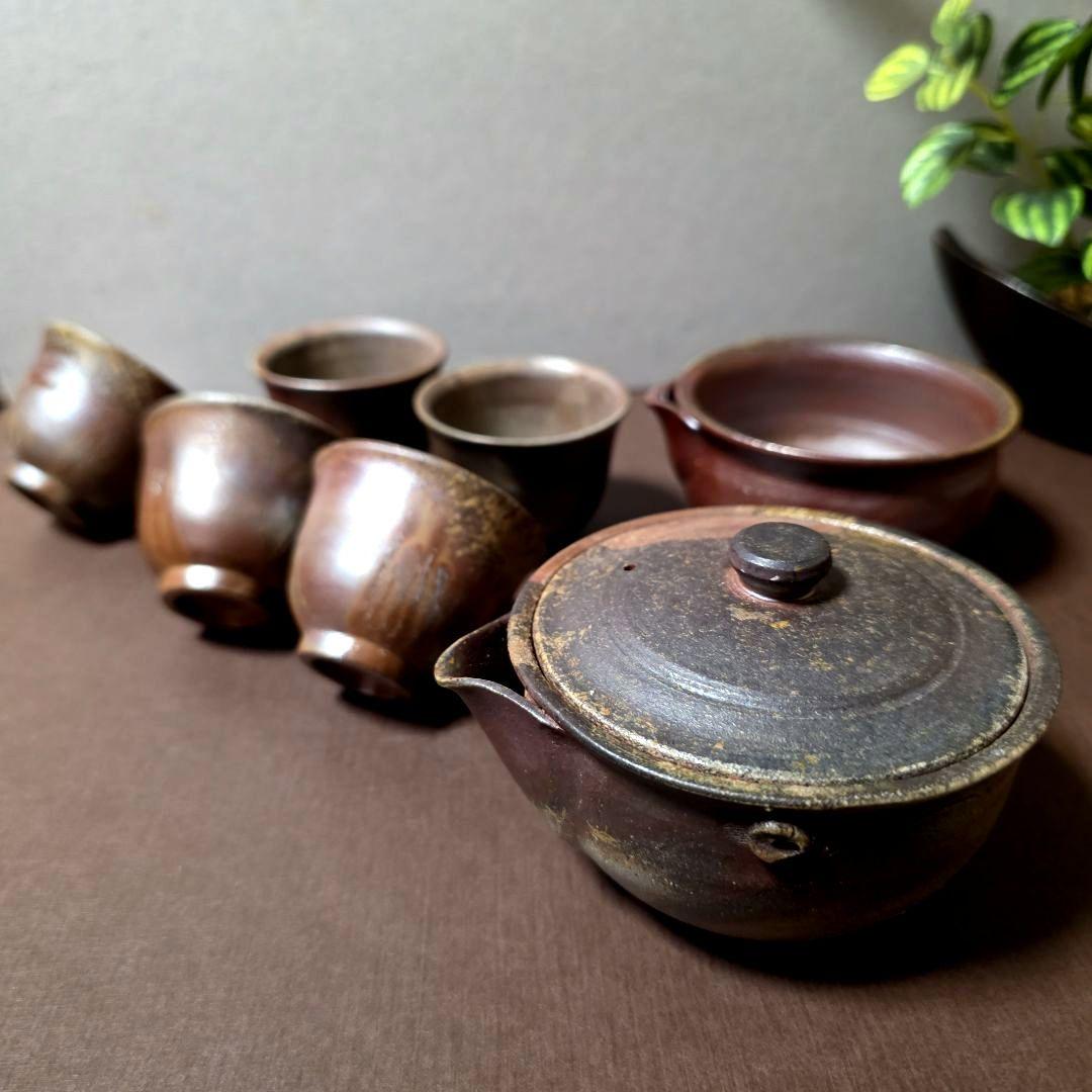 備前焼　煎茶器揃 備前焼 細川敬弘作 火襷急須 [東山堂煎茶器店 オンラインショップ