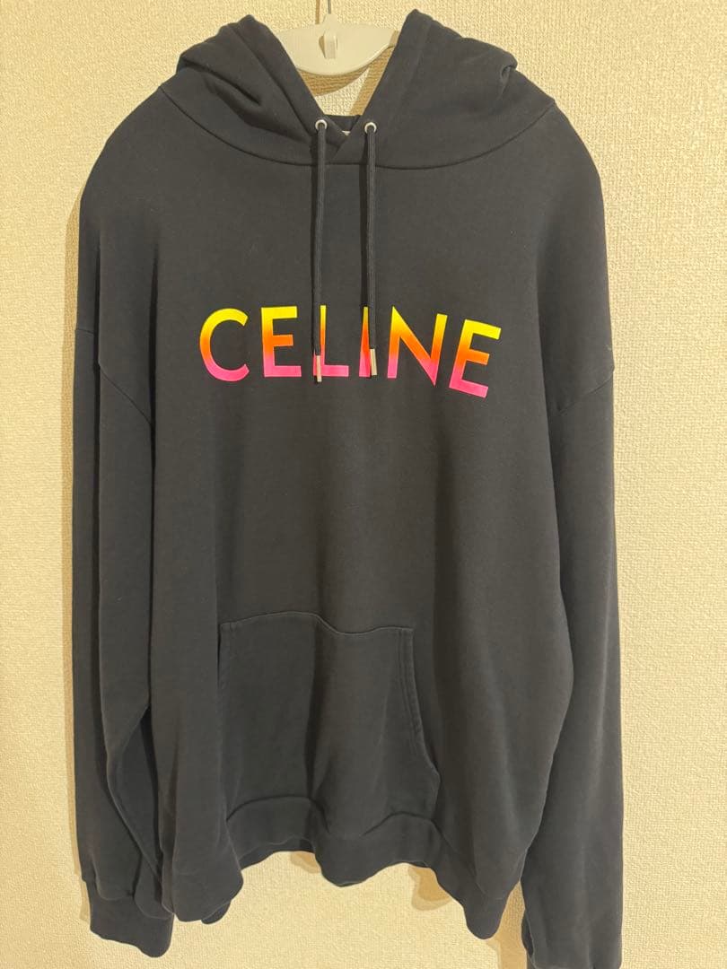 値下げ！【希少XXL】CELINEセリーヌ パーカー 2Y753670Q セリーヌ CELINE ロゴプリント スウェットパーカー 2Y753670Q ホワイト