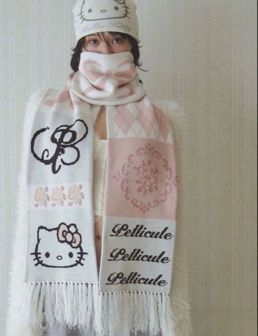 小物 PELLICULE HELLOKITTY hug knitmuffler HELLOKITTY hug knitmuffler｜PELLICULE | ぺリキュール