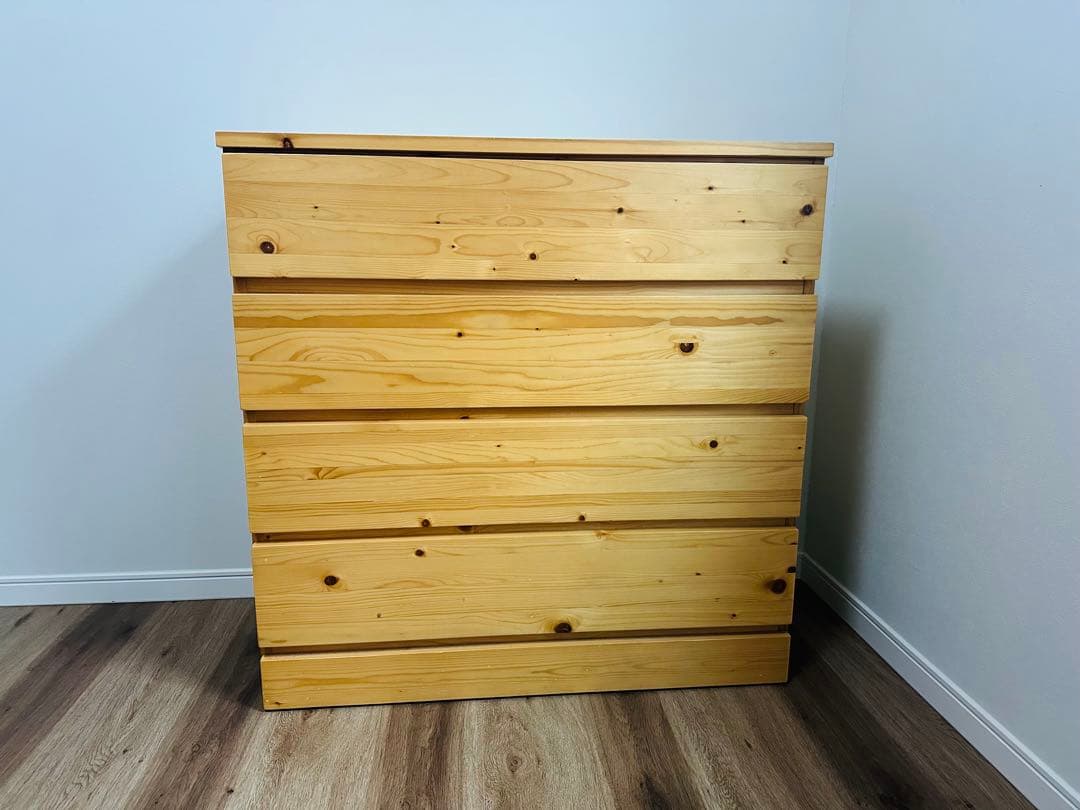 無印良品 パイン材 チェスト 4段ワイド 幅830 奥行400 高さ830 チェスト 無印良品 MUJI 引き出し4段 パイン材 幅83cm : いいもの