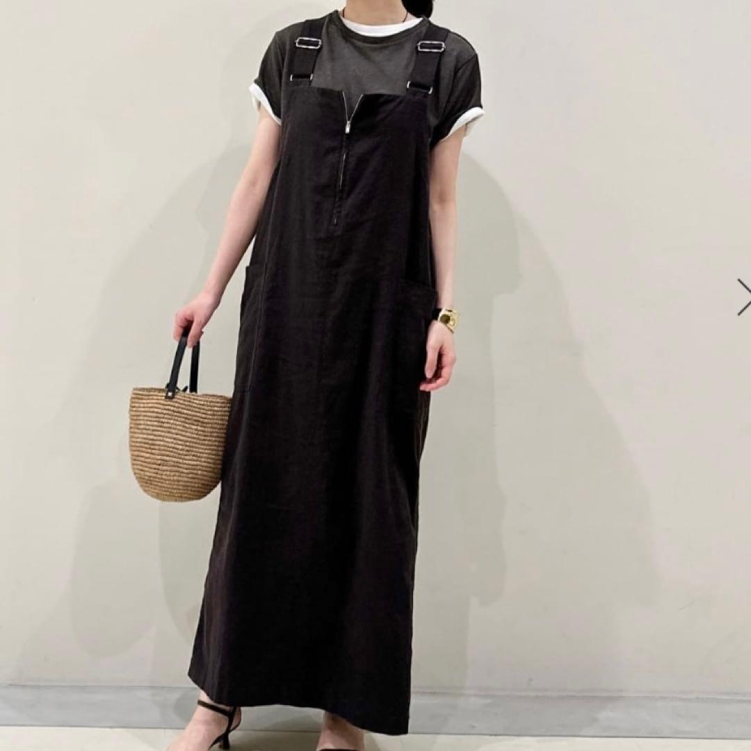 SLOBE IENA アイラインジャンパースカート　ブラック スローブ イエナ SLOBE IENA 《WEB限定/追加》アイラインジャンパー