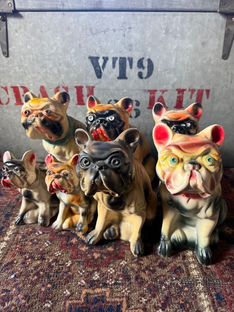 蔵*＊様 Vintage Chalkware Bulldog Vintage Chalkware Carnival Game Prize Bulldog 1930-40s Vintage