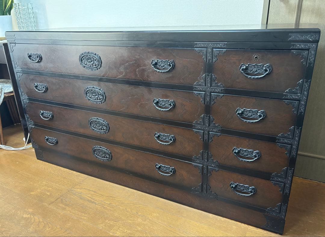 三丸家具工芸 タンス チェスト 鍵付き 民芸箪笥 ケヤキ民芸タンス チェスト 鍵付 収納 榎津民芸 小物箪笥（鍵