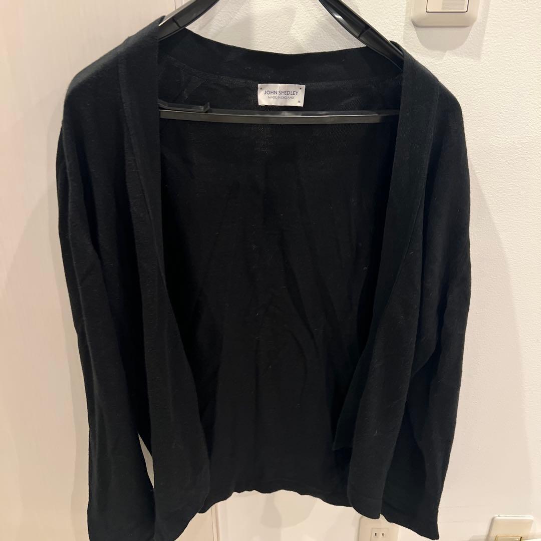 JOHN SMEDLEY ブラックカーディガン M JOHN SMEDLEY（ジョンスメドレー） カーディガン YASMIN MODERN FIT