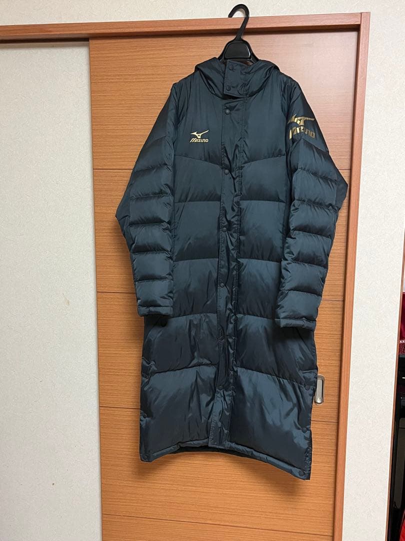 Mizuno ダウンコート 黒 フード付き ミズノ ダウンロングコート mizuno 【サッカー・フットサル】 ウェア